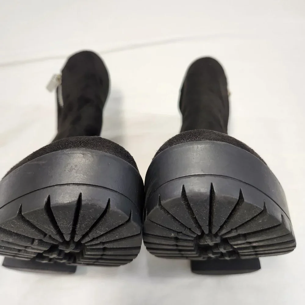 FRENCH CONNECTION Black Jasmine Lug Sole Vegan Side Zip Booties Size 8 LIKE NEW! - Picture 10 of 16